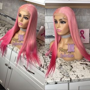 22” pink ombré closure wig